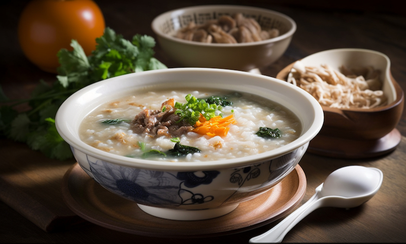 Pork and preserved egg congee